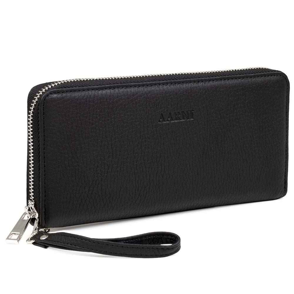 Elk Leather Clutch Wallet (Black) - Image 6