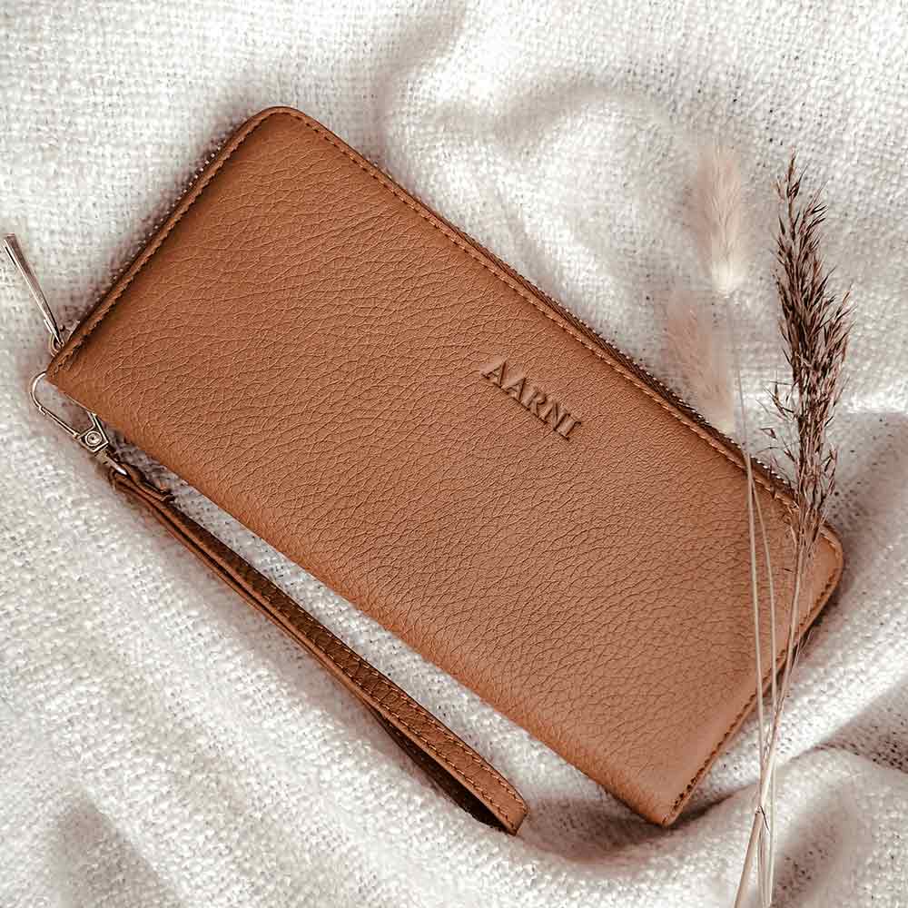 Elk Leather Clutch Wallet (Cognac) - Image 5