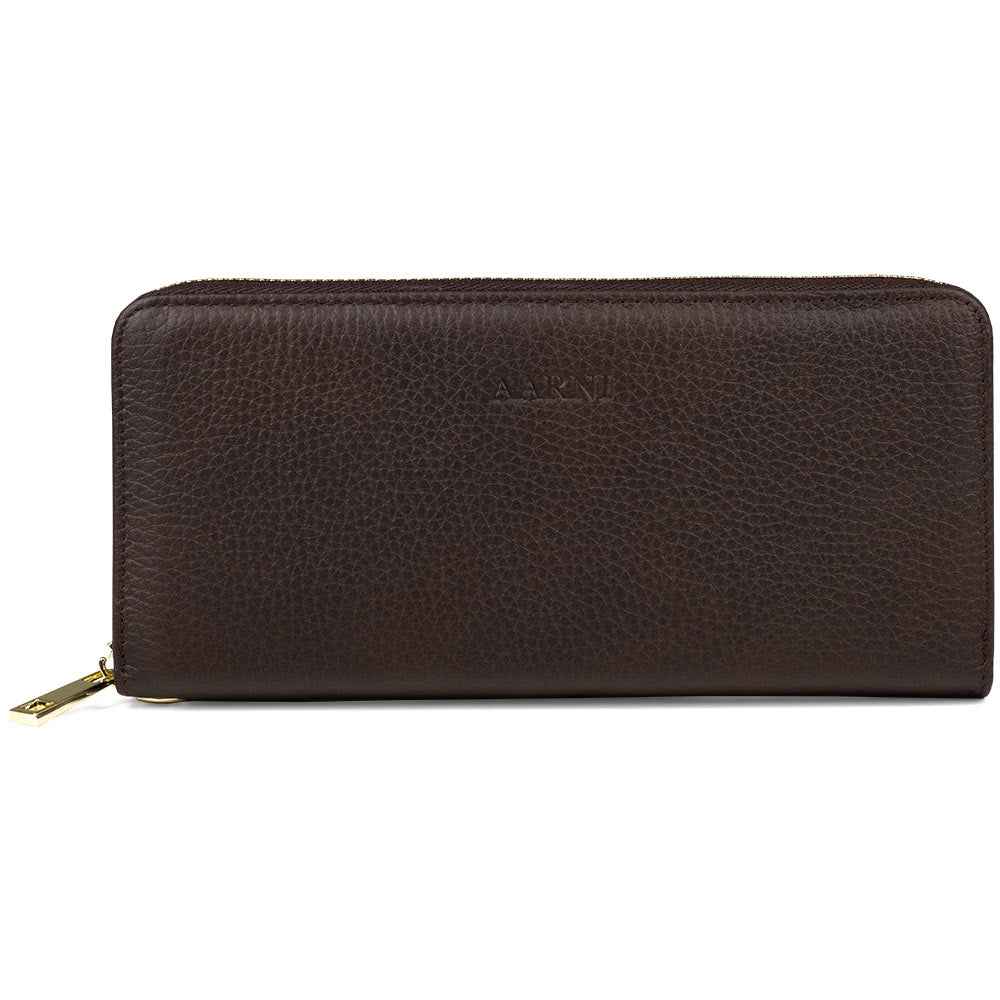 Elk Leather Clutch Wallet (Dark Brown) - Image 3