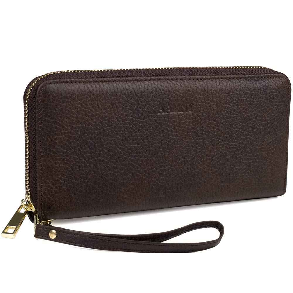 Elk Leather Clutch Wallet (Dark Brown) - Image 5