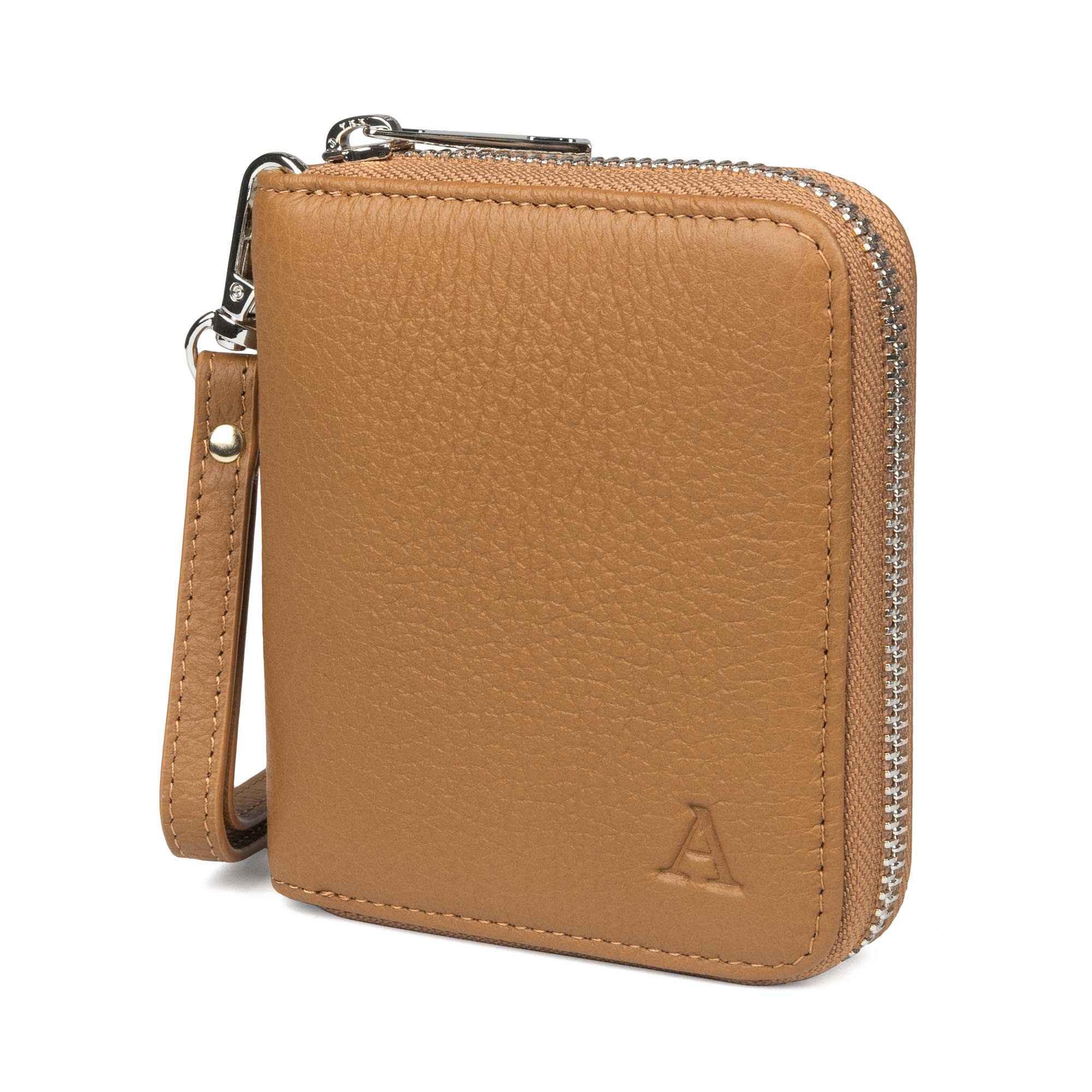 Elk Leather Mini Clutch Wallet (Cognac) - Image 5