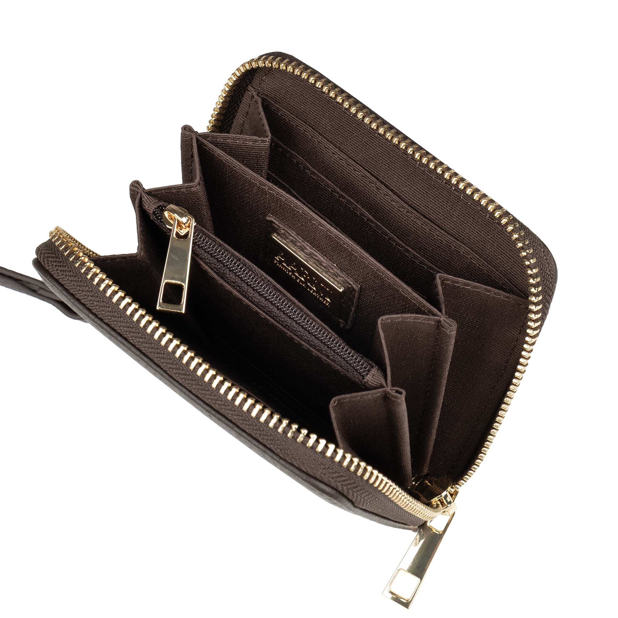 Elk Leather Mini Clutch Wallet (Dark Brown) - Image 2