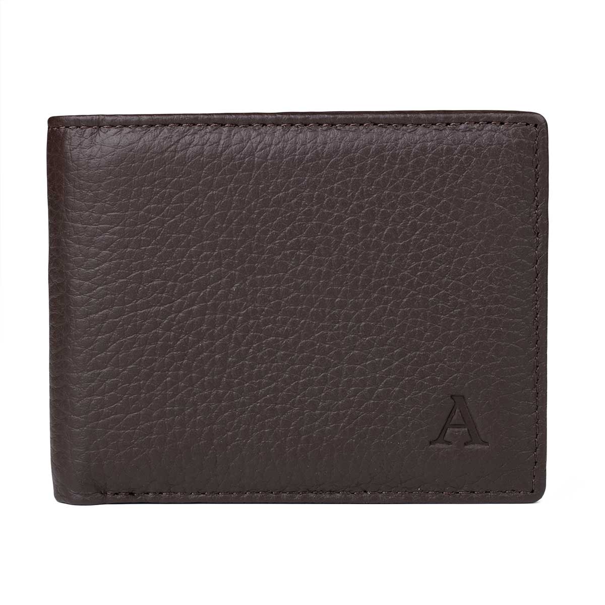 Elk Leather Wallet with Coin Pocket (Dark Brown) - Image 3