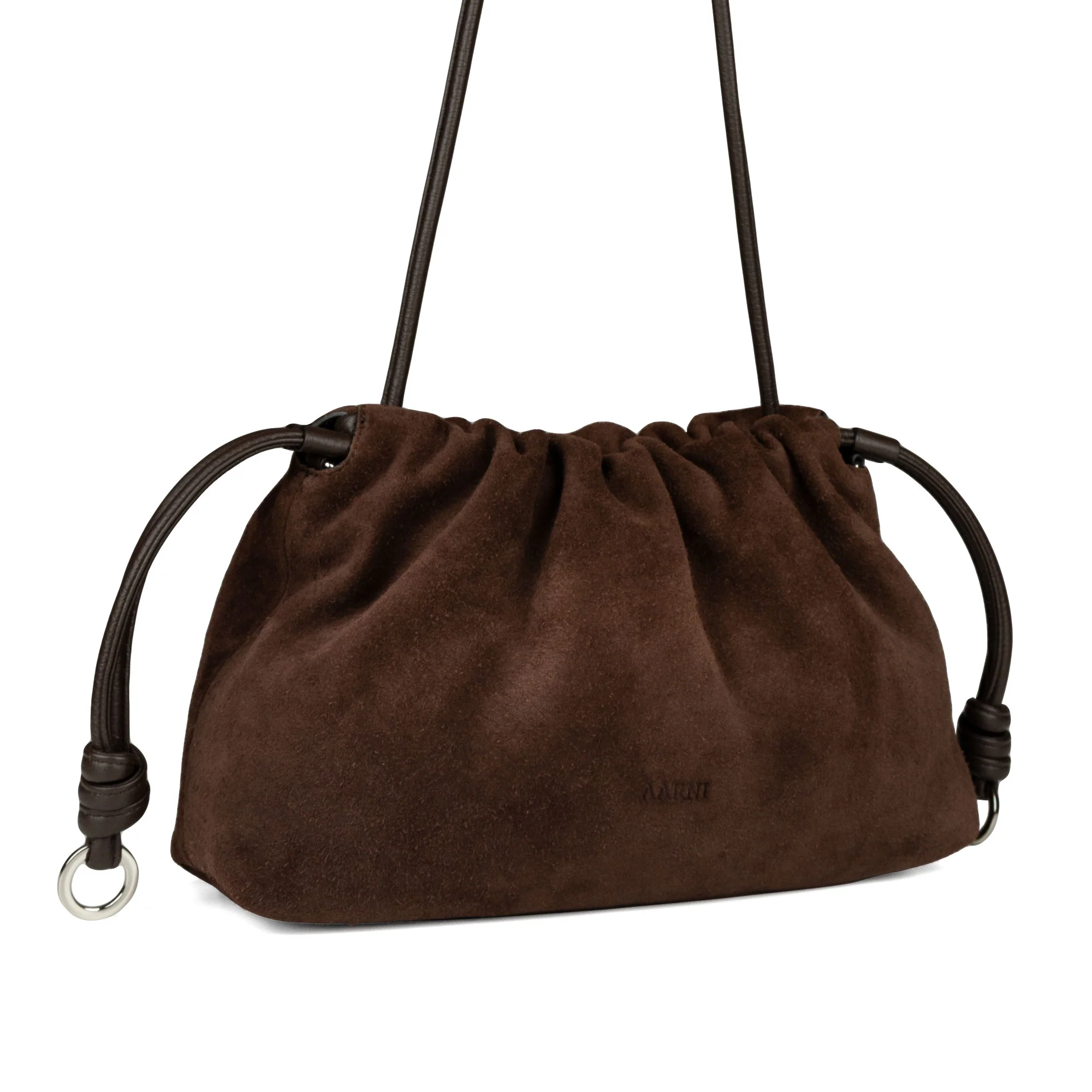 Linne Clutch Bag (Brown Suede) - Image 5